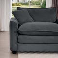Luxurious And Sophisticated Deep Seated Sofa Set With Two Single Chairs In Grey Corduroy Fabric, Suitable For Bedroom And Office Grey Corduroy 2 Seat