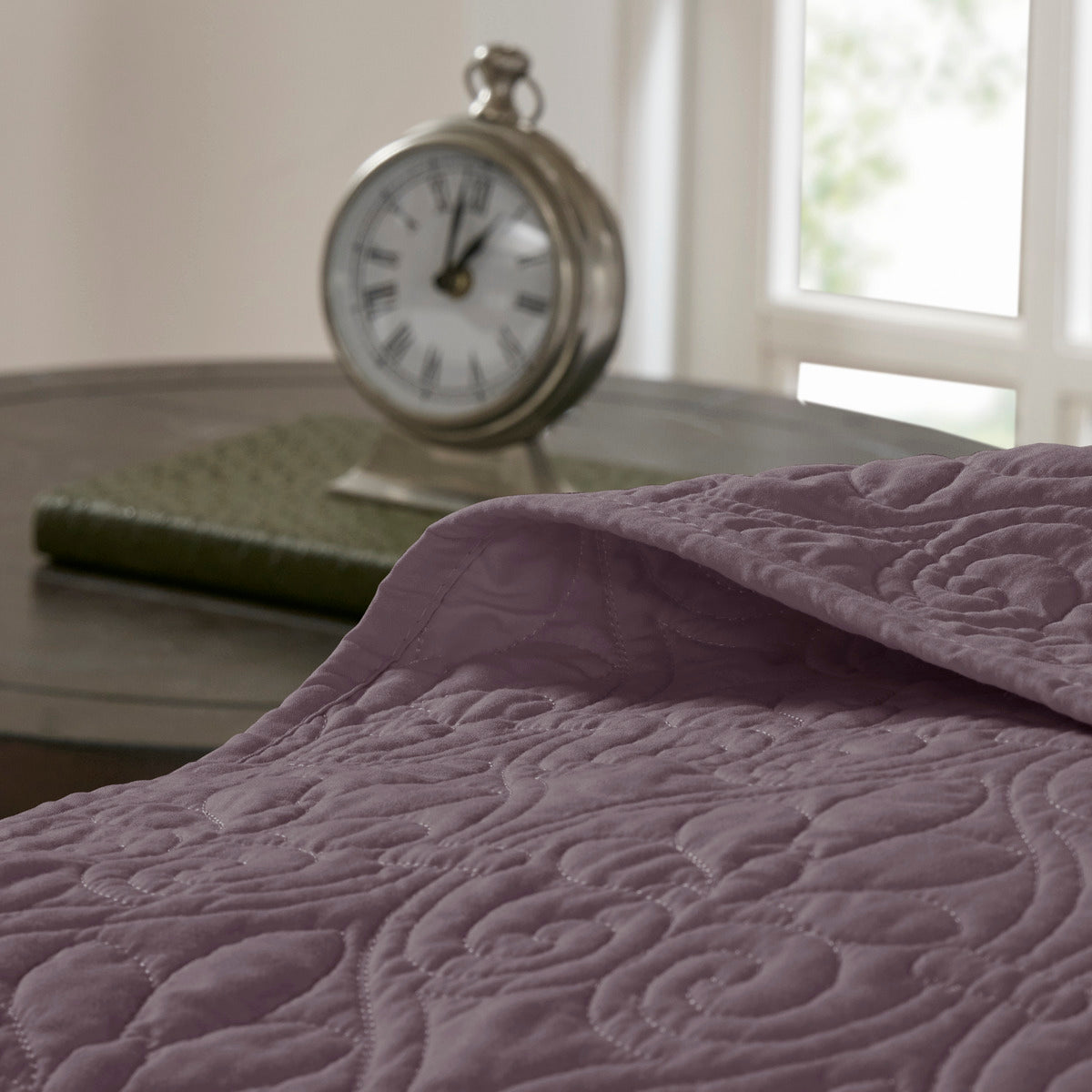 Reversible Quilt Set Purple King Cal King Purple Cotton