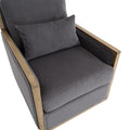 Coolmore Corduroy Swivel Barrel Chair, Comfy Accent Sofa Chair For Living Room, 360 Degree Swivel Barrel Club Chair, Leisure Arm Chair For Nursery, Hotel, Bedroom, Office, Lounge Dark Gray Dark Gray Primary Living Space Foam Corduroy