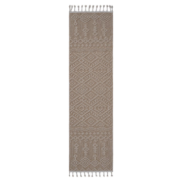 Naar Guros Collection 2X8 Natural Traditional Indoor Outdoor Area Rug Natural Polypropylene