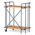 Eden Plummers Pipe Bar Cart Antique Black Wood Metal
