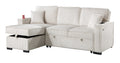 Convertible Sectional Beige Color Corduroy Reversible Chaise W Storage And Sofa Pull Out Bed Pillows Living Room 2Pc Set Beige Primary Living Space Cushion Back Contemporary,Modern L Shaped Rubberwood Rolled Arms Corduroy 4 Seat