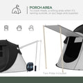 Outsunny Pop Up Tent, Instant Camping Tent With Porch And Carry Bag, 3000Mm Waterproof, For 2 3 People, Black, Poles Included Black Polyester
