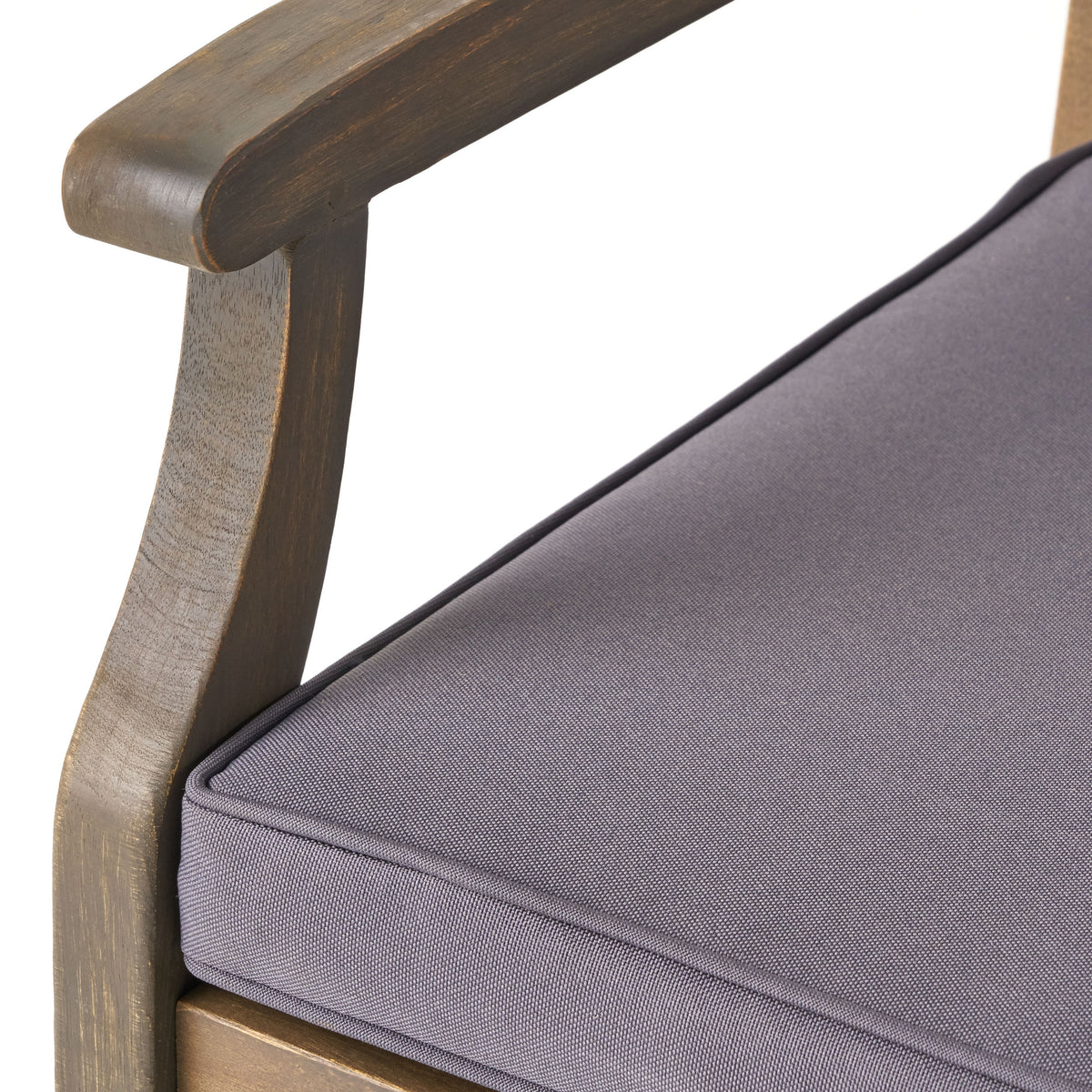 Perla Dining Chair,2Pcs With 2 Cushions Dark Grey Acacia Wood