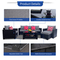 Outdoor Garden Patio Furniture 7 Piece Pe Rattan Wicker Cushioned Sofa Sets And Coffee Table, Patio Furniture Set Outdoor Couch Outdoor Couch Patio Furniture Outdoor Sofa Patio Couch Yes Complete Patio Set Gray Seats 6 Weather Resistant Frame Water