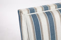 Upholstered Accent Chair, Vintage Armchair With Blue And White Striped Linen Fabric And Trim For Living Room Blue Cotton