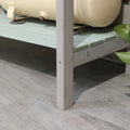 Outsunny Outdoor Wooden Potting Bench Table With Removable Sink, Garden Work Bench With Chalkboard, Drawer, Open Shelf Storage, Light Gray Gray Wood