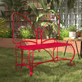 Butterfly Cast Metal Garden Bench, Outdoor Bench Patio Seat, Park Bench Outdoor Seating For Garden, Yard, Park, Entryway Red Garden & Outdoor 2 Person Seating Group Metal