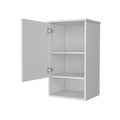 Carrizo Medicine Cabinet In Melamine With One Door, White White 1 3 24 To 31 In Bathroom Wall Mounted Minimalist,Modern 10 15 Inches Particle Board Melamine