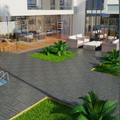 Patio Floor Tiles Pack Of 11 Wpc Wood Plastic Composite Patio Deck Tiles Diy Interlocking Decking Tiles, Quick Deck Floor Tile, Court Tile, Water Resistant Indoor Outdoor 11.8
