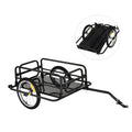Aosom Bike Cargo Trailer For Hefty Loads, Foldable Compact Storage, Universal Hitch, Bike Wagon Bike Trailer Bicycle Cargo Trailer Bike Attachment With 16