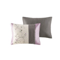 Embroidered 7 Piece Comforter Set Purple Queen Queen Purple Polyester