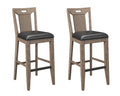 Benti Brown Slat Back Bar Stools, Set Of 2 Brown Solid Wood