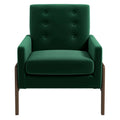 Cole Solid Wood Lounge Chair Green Fabric