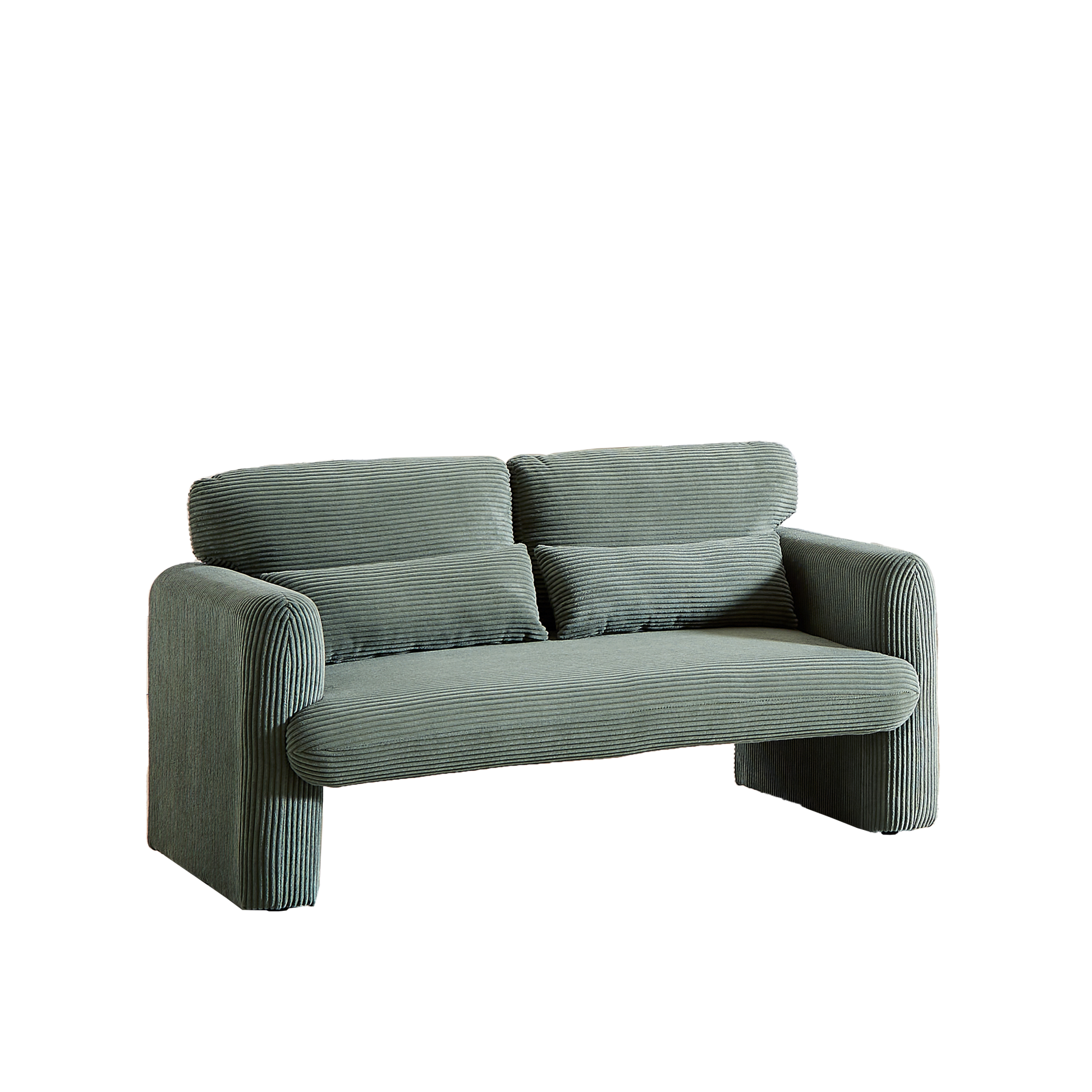 60"Corduroy Fabric Sofa With 33" Single Sofa, Modern Sofa With Support Pillowfor Apartment, Office, Living Room & Bedroom Green Corduroy 3 Seat