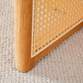 Chinese Country Retro Solid Wood Dining Table, Simple Modern Imitation Rattan Dining Table, Wooden Dining Table, Desk. Suitable For Dining Room, Living Room, Office Wood Rubber Wood