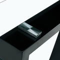 Table And Chair Set.A Rectangular Dining Table Features With Tempered Glass Top And Sleek Black Mdf Stand.Paried With 6 Pu Chairs With Checkered Armless High Back And Electroplated Metal Legs. Black,Transparent Seats 6 Mdf Glass