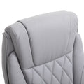 Vinsetto High Back 360 Swivel Ergonomic Home Office Chair With Flip Up Arms, Faux Leather Computer Desk Rocking Chair, Grey Grey Pu Leather