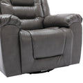 360 Swivel And Rocking Home Theater Recliner Manual Recliner Chair With Wide Armrest For Living Room,Bedroom, Grey Grey Foam Pu
