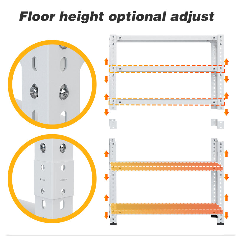 Household Storage Rack, Adjustable Display Rack, Basement Balcony Storage Rack, Carbon Steel Storage Rack, 100Cm * 40Cm * 180Cm, Five Floors White 5 White Etagere Primary Living Space Metal Contemporary Adjustable Shelves Metal