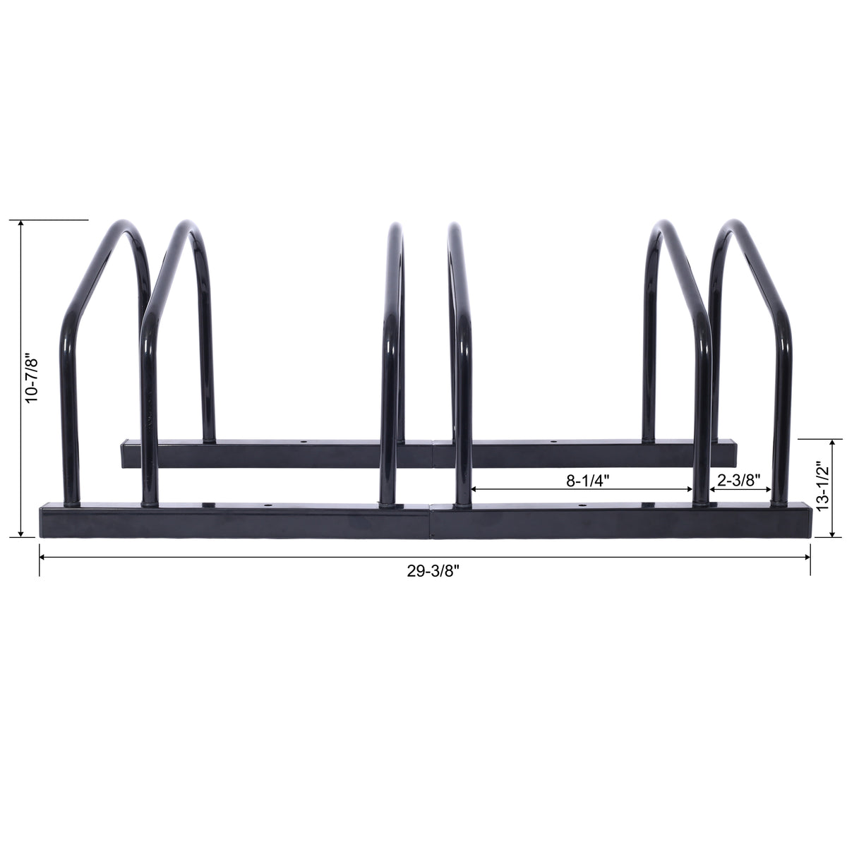 3 Bikes Floor Bike Stand, Bike Parking Rack Garage Bike Storage Stand Indoor Outdoor 22 28" Wheel Stand, Max. Tire Width 2.15",Black Painted Black Steel