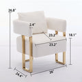 Ts Teddy Velvet Upholstered Metal Foot Sofas White Gold Teddy 1 Seat