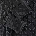 7 Piece Tufted Comforter Set Black King King Black Polyester