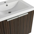 24 Inch Bathroom Cabinet With Resin Sink,Soft Close Doors,Float Mounting Design, For Small Bathroom Silver Brown Stripe Bathroom Modern Plywood Plywood