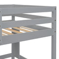Twin Size Loft Bed With Desk And Shelves, Safety Guardrail And Ladder,Grey Twin Grey Pine