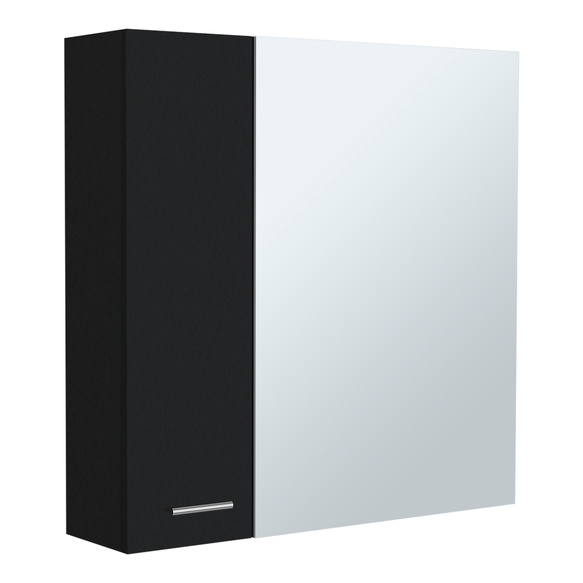 Medicine 23H" Double Door Cabinet,Four Interior Shelves, Black Black Particle Board Particle Board