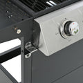 Propane Gas Grill 4 Burner Barbecue Grill, Stainless Steel 34,000 Btu Patio Garden Barbecue Grill With Two Shelves, Lid, Wheels And Bottle Opener Black Iron