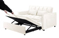 55.1 Inch 3 In 1 Convertible Sofa Bed, Modern Velvet Double Sofa Futon Sofa Bed With Adjustable Back, Storage Bag And Pillow, For Living Room, Bedroom Off White Light Brown Wood Primary Living Space Medium Duty Eucalyptus 2 Seat Beige White Velvet Soft