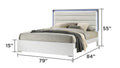 Olivia Contemporary Style 5 Pc King Bedroom Set With Led Headboard Made With Wood In White Box Spring Required King White Wood 5 Piece Set Bedroom Bed Included,Chest Included,Dresser Included,Mirror