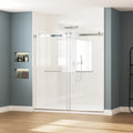 68 To 72 In. W X 76 In. H Sliding Frameless Soft Close Shower Door With Premium 3 8 Inch 10Mm Thick Tampered Glass In Brushed Nickel 03A42 7276 Brushed Nickel Bathroom Art Deco,Contemporary Aluminium Alloy