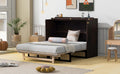 Full Size Murphy Bed With Large Drawers,Espresso Full Espresso Plywood