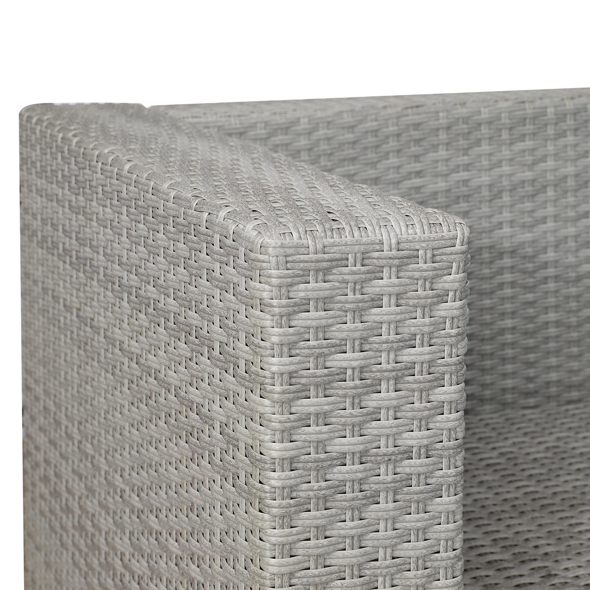Outdoor Garden Patio Furniture 2 Piece Pe Rattan Wicker Sectional Cushioned Sofa Chair With Cushions Grey Rattan
