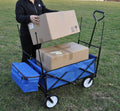 Garden Shopping Beach Cart Folding Wagon Blue Blue Metal