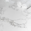 31Inch Bathroom Vanity Top Stone Carrara White Style Tops With Rectangle Undermount Ceramic Sink And Back Splash With 3 Faucet Hole For Bathrom Cabinet Grey Stone