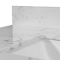 31Inch Bathroom Vanity Top Stone Carrara White Style Tops With Rectangle Undermount Ceramic Sink And Back Splash With 3 Faucet Hole For Bathrom Cabinet Grey Stone