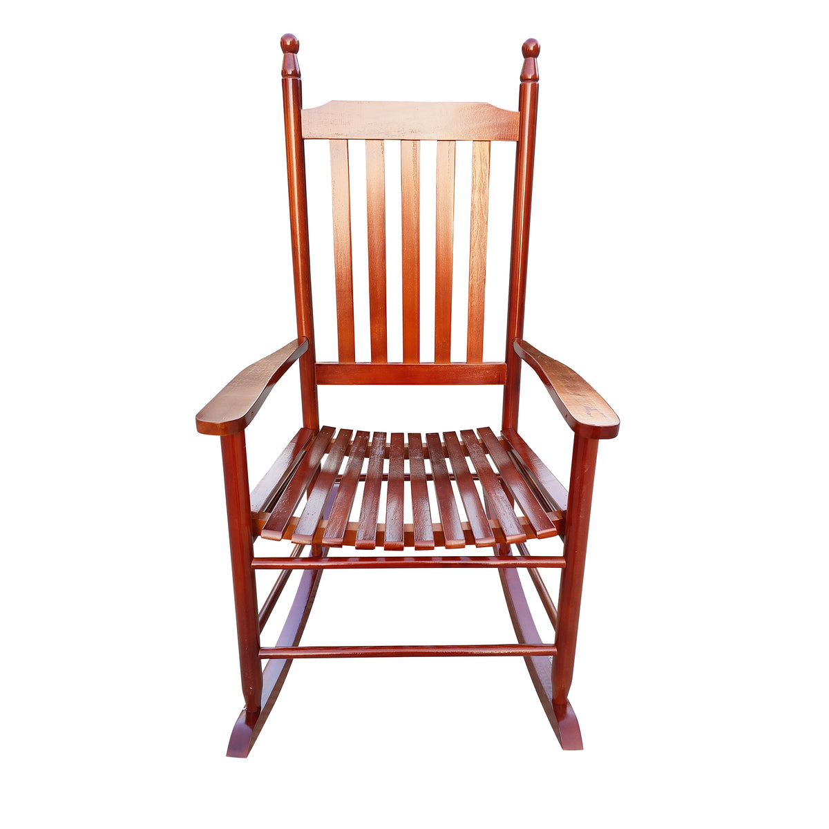 Wooden Porch Rocker Chair Brown Brown Solid Wood