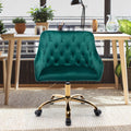 Coolmore Velvet Home Office Desk Chair, Modern Cute Computer Chair, Wheels Swivel Height Adjustable Swivel Task Chair For Home Office Green Velvet Green Foam Metal