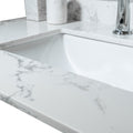 37Inch Bathroom Vanity Top Stone Carrara White Style Tops With Rectangle Undermount Ceramic Sink And Single Faucet Hole Colorful Stone