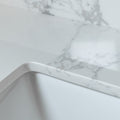37Inch Bathroom Vanity Top Stone Carrara White Style Tops With Rectangle Undermount Ceramic Sink And Single Faucet Hole Colorful Stone