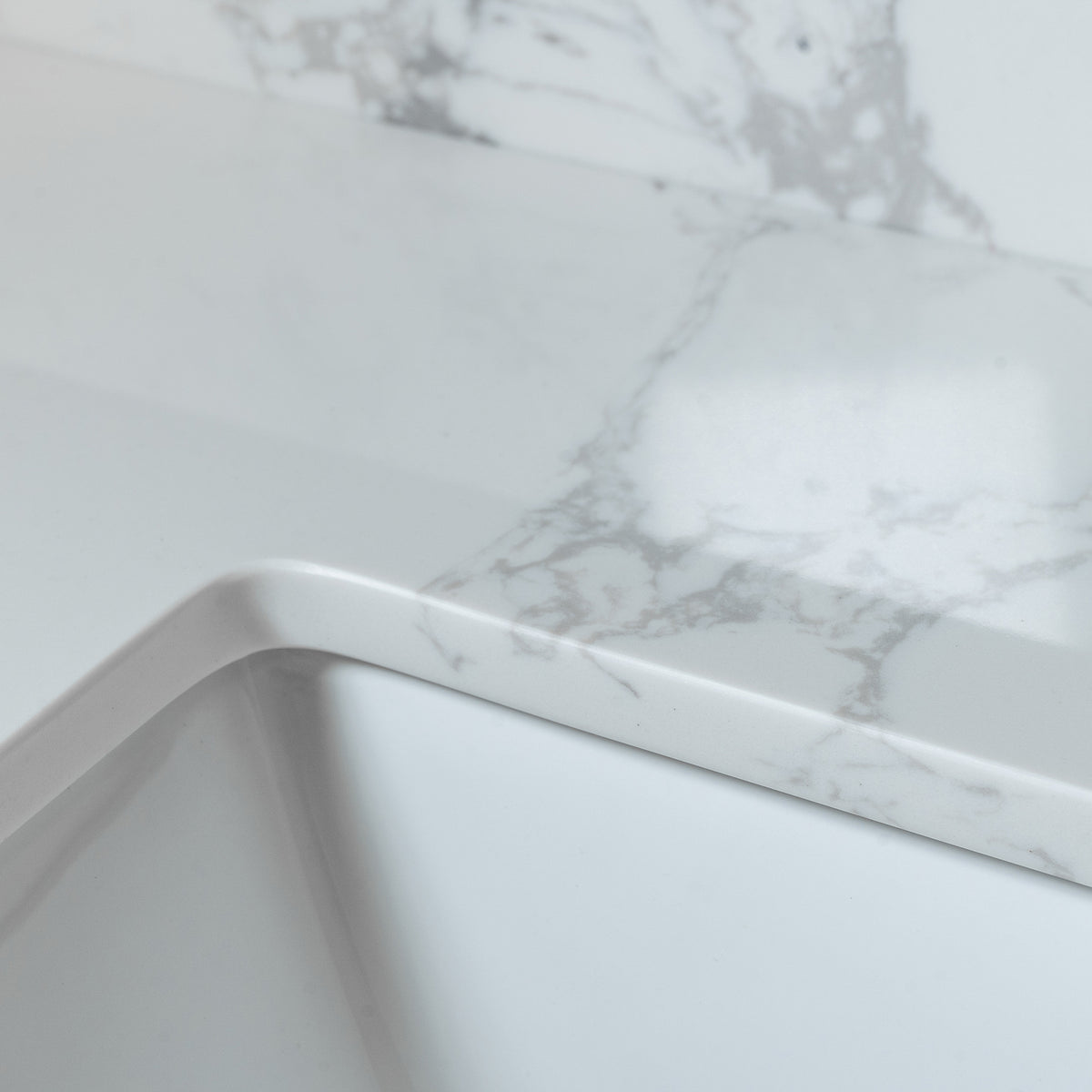 37Inch Bathroom Vanity Top Stone Carrara White Style Tops With Rectangle Undermount Ceramic Sink And Single Faucet Hole Colorful Stone