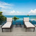 Outdoor Patio Lounge Chairs Rattan Wicker Patio Chaise Lounges Chair Patio Lounger Furniture With 5 Level Adjustable Backrest & Removable Cushioned Seating For Garden Poolside Patio Pool Beach Lounge Brown Rattan