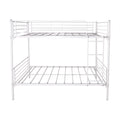 Twin Over Twin Bunk Bed With Metal Frame And Ladder, Space Saving Design,White White Metal