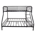 Heavy Duty Twin Over Full Metal Bunk Bed, Easy Assembly With Enhanced Upper Level Guardrail, Black Box Spring Not Required Twin Black Metal Bedroom Bunk Metal