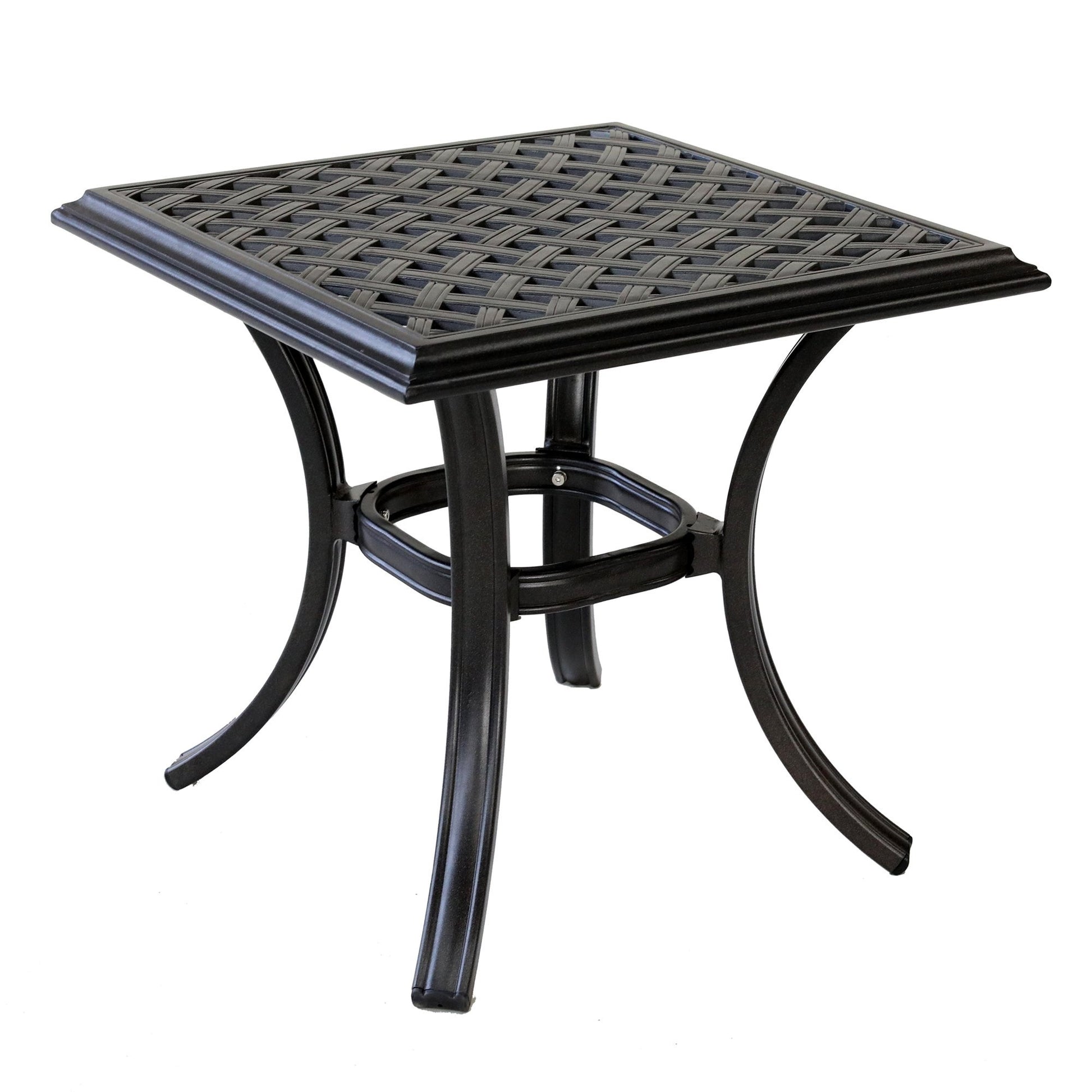 End Table, Espresso Brown Brown Aluminum