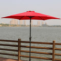 9' Pole Umbrella With Carry Bag, Red Red Polyester Aluminum