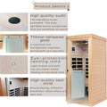 One Person Far Infrared Hemlock Standard Indoor Sauna Room Natural Solid Wood